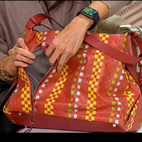 New Vince Camuto Convertible Leather Double Strap Tania Tote Moroccan Clay Multi - Picture 4 of 11